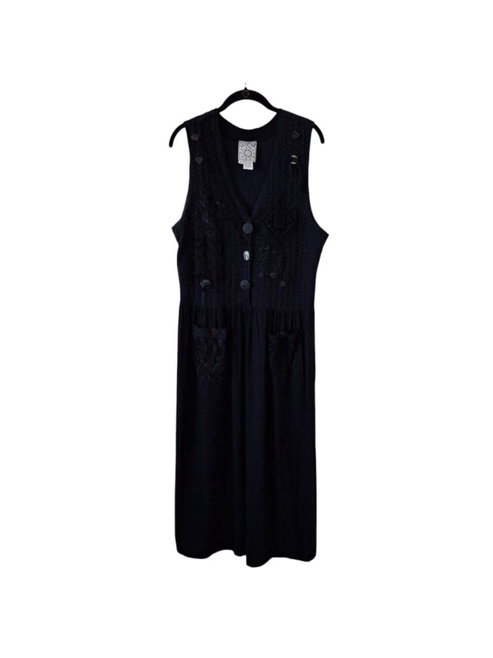 Surya Sleeveless Beaded Lace Floral Maxi Dress Size L